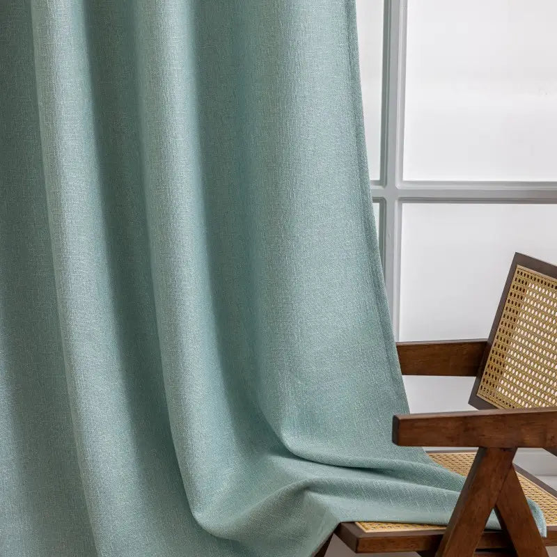 Sage Green Linen Textured Blackout Curtains