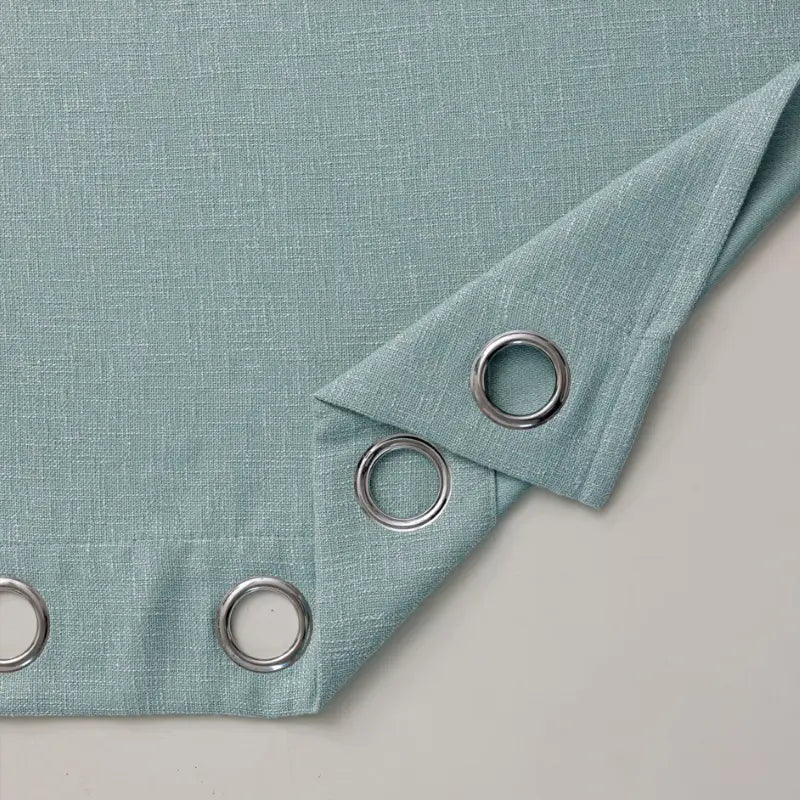 Sage Green Linen Textured Blackout Curtains
