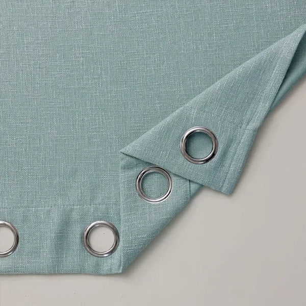 Sage Green Linen Textured Blackout Curtains