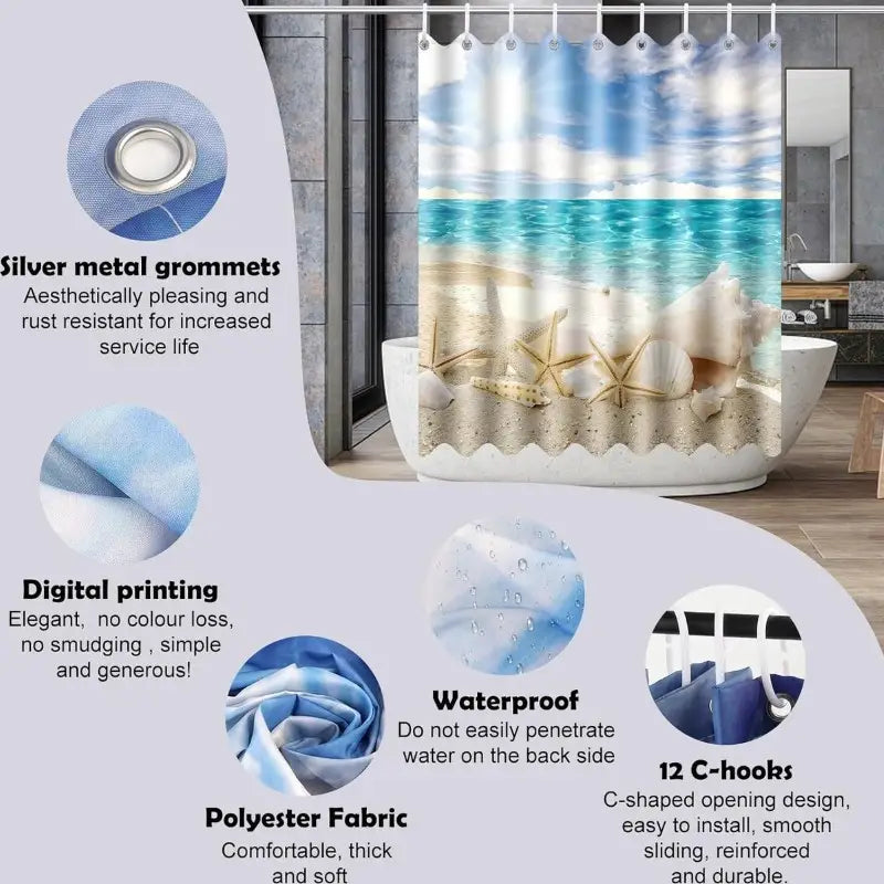 Floraweg Tropical Beach Trees Shower Curtain