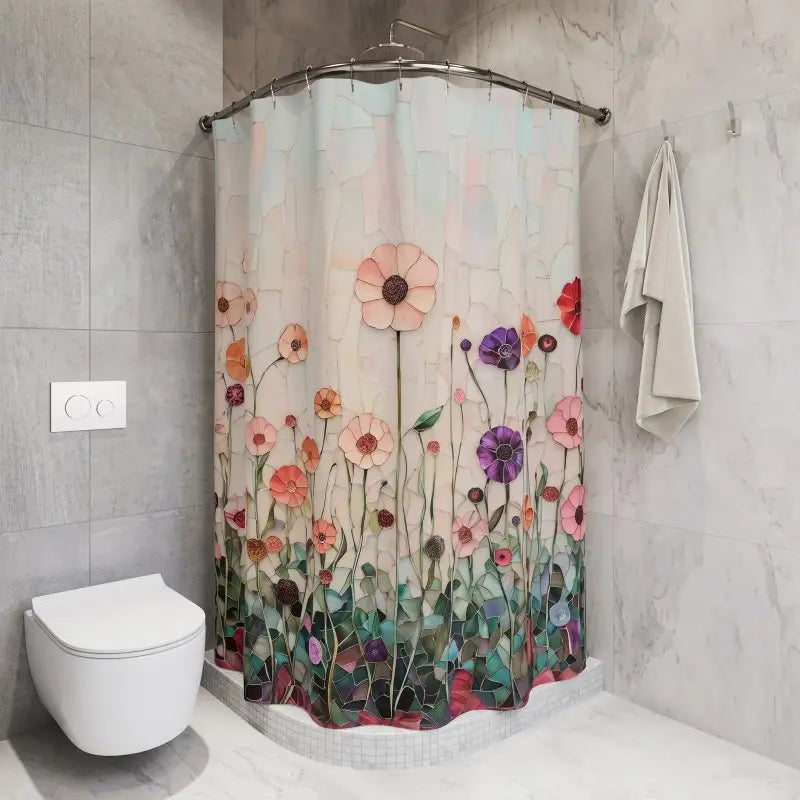 Floraweg Stained Glass Wildflower Garden Shower Curtain