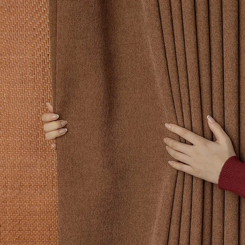 Textured Chenille Chevron Blackout Curtains