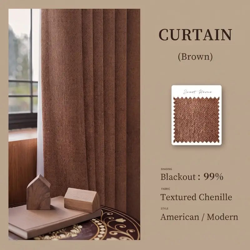 Textured Chenille Chevron Blackout Curtains