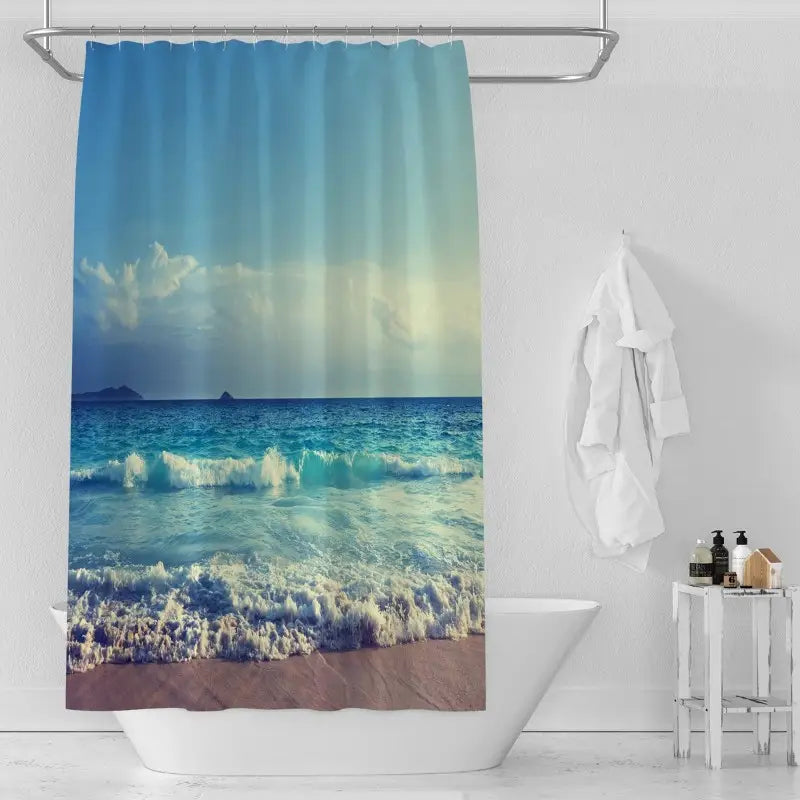 Floraweg Tropical Ocean Waves Shower Curtain