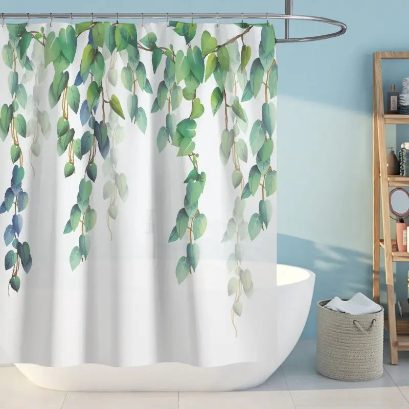 Floraweg Green Hanging Vines Shower Curtain