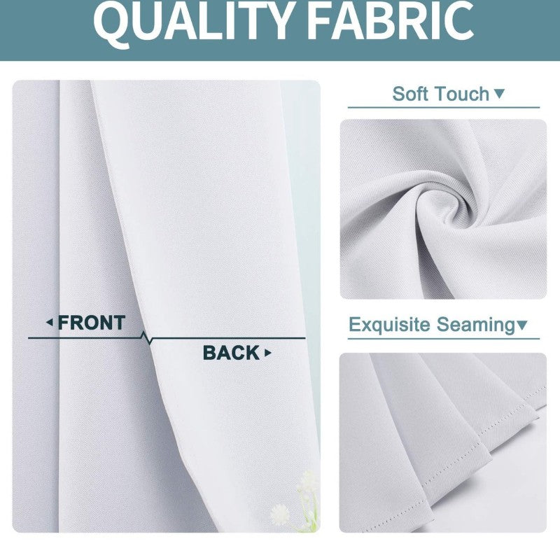Pure White Grommet Blackout Curtains