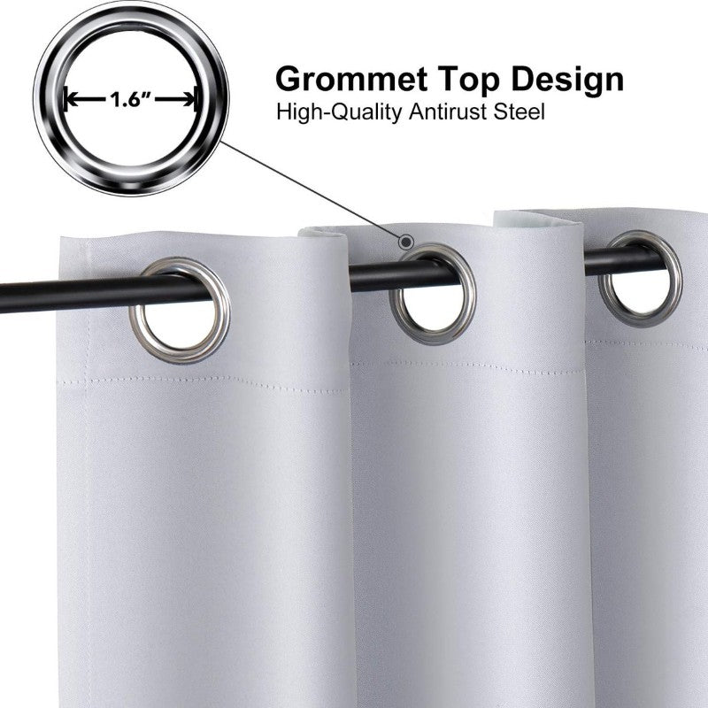 Pure White Grommet Blackout Curtains