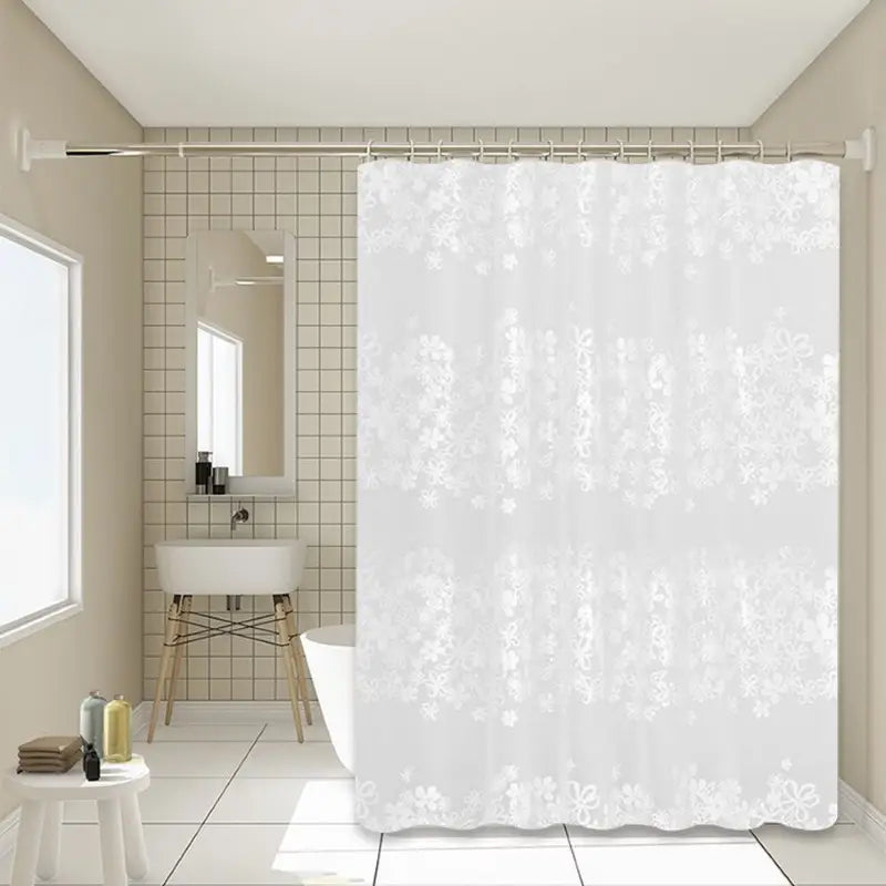 Floraweg White Daisy Floral PEVA Shower Curtain Main image