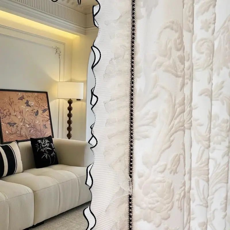 Victorian Damask Lace Sheer Curtains