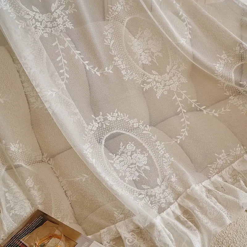 Victorian Damask Lace Sheer Curtains