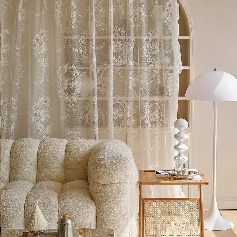 Victorian Damask Lace Sheer Curtains