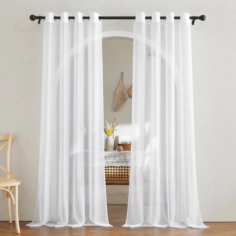 Classic White Voile Sheer Curtains