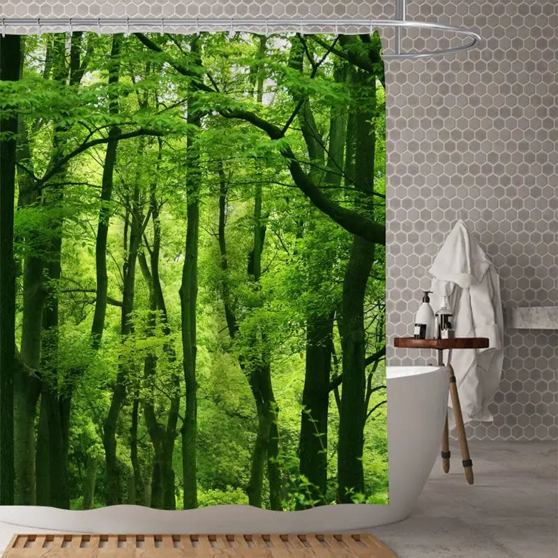 Floraweg Lush Green Forest Shower Curtain